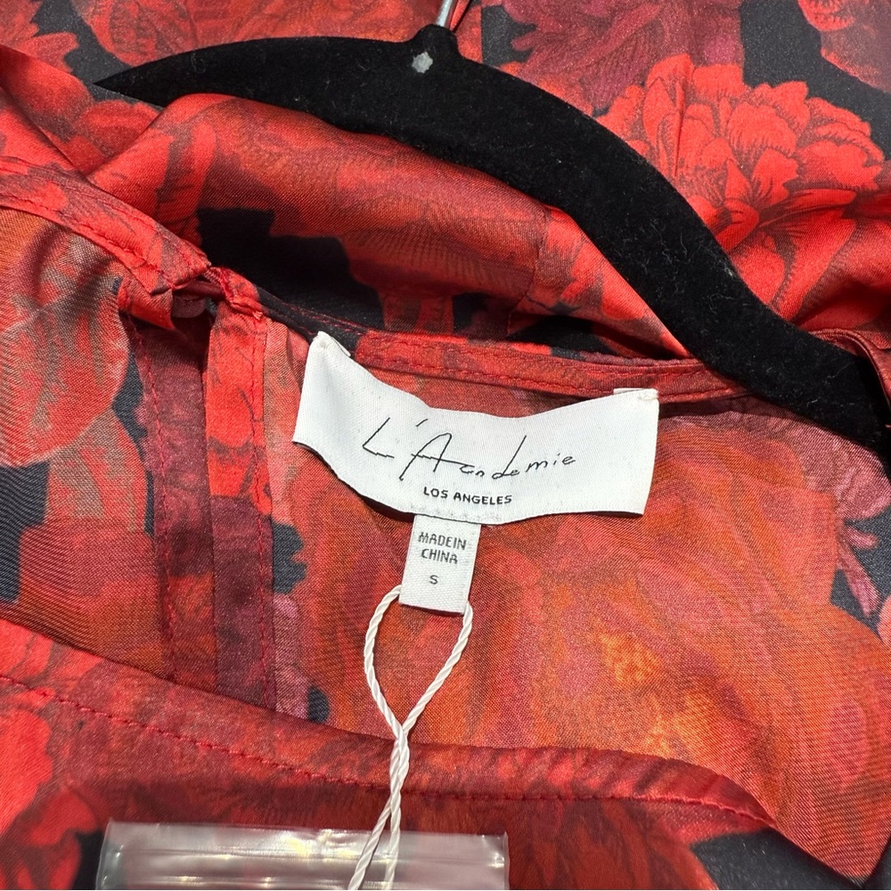 NWT L'Academie The Elaina Mini Dress in Red Peony - Picture 10 of 14